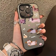Graffiti Sweater Dog Pattern Phone Case Compatible for IPhone 11 12 13 14 15 Pro Max X XR XS MAX 7/8 Plus Se2020 Luxury Hard Shockproof Case