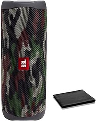 JBL Flip 5 Waterproof Portable Bluetooth Speaker for Travel, Outdoor and Home - Wireless Stereo-Pairing - Includes Microfiber Cleaning Cloth - Squad