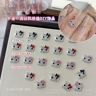 3 Colors Full Diamond kt Cat Manicure Jewelry Alloy Diamond Three-Dimensional Hello Kitty Diamond Ca