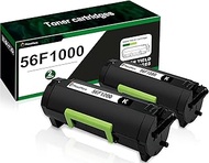 MasaiMara 56F1000 2-Pack Compatible with Lexmark 56F1000 56F1H00 56F1X00 56F1U00 Toner Cartridge Rep