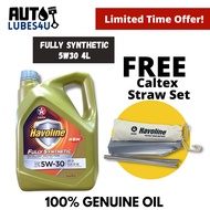 Caltex Havoline Fully Synthetic 5W30 4L (FOC Straw Set) - Caltex Car Engine Oil