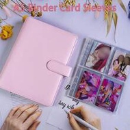 25 Pages 100 Pockets 6-Ring A5 Binder Sleeves, 2.5x3.5 Inch Photo Card Sleeves, Double-Sided 4-Pocke