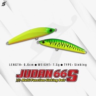Senses Fishing Judan 66S 66mm 7.5g with 3x hooks Silent sinking pencil lure