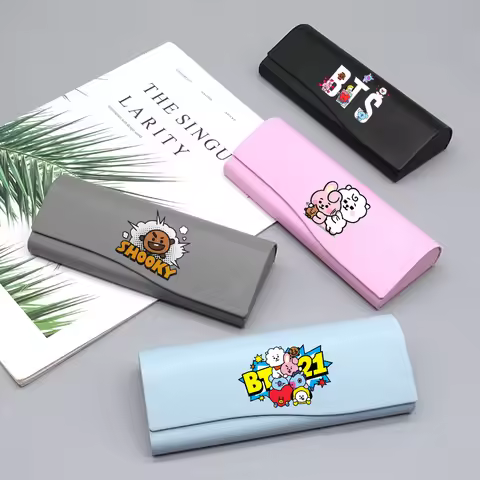 BT21 Glasses Case COOKY TATA RJ Cartoon Sweet Fashion Myopia Glasses Case Travel Light Portable Anti