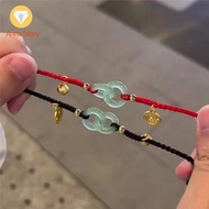 couple baracelet couple bracelets for bf and gf bracelets for couple friendship bracelet lucky charm bracelet Adjustable Couple Imitation Hetian Jade Lucky Transfer Hand Jewerly Waven Rope PingAn Buckle Bracelets Korean Bangles Lotus Women Wristbands