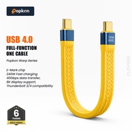 POPKON WARP USB-C to USB-C 240W 40Gbps Cable Short 13.6cm For MacBook