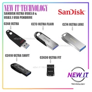 SanDisk USB 3.0&3.1 CZ430 ULTRA FIT|CZ48|CZ410 SHIFT|CZ550 CURVE|CZ73 FLAIR|CZ74 LUXE 64GB|128GB|256