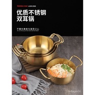 Korean-Style Ramen Pot Stainless Steel Soup Pot Double-Ear Instant Noodle Pot Household Noodle Pot Restaurant Creative I