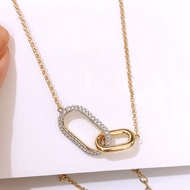 New Product Swarovski Features Unique Golden Pine Lock Necklace Romantic Lock Necklace