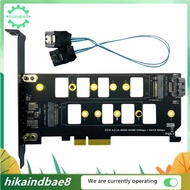[hIkAi] PCIE X4 GEN4 M.2 NVME & SATA SSD Adapter Card, High Performance 64Gbps NVME + 6Gbps SATA Con