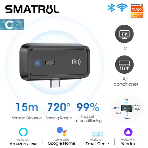 Tuya WiFi IR Remote Control SmartHome Universal Remote Controller For Air Conditioner, TV, DVD Compa