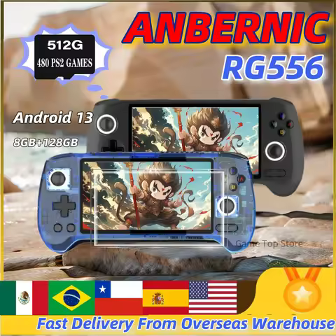 ANBERNIC RG556 Portable PS2 Handheld Game Console Unisoc T820 Android13 5.48 Inch AMOLED Screen WIFI