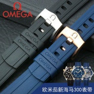 2024∈℡™ CAI-时尚27 for-/Omega Seamaster 300 strap suitable for OMG Planet Ocean 007 silicone men's original 20mm rubber watch