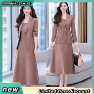 2PCS [ Blazer + Dress ] Fashion Suit Plus Size Loose Set Blazer Office/Formal OL Wear Ladies Women C