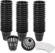 2 inch Net Pots for Hydroponics 50 Packs with Plant Lable Heavy Duty, Reusable, UV Resistant Slotted