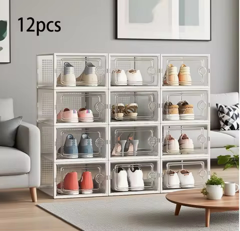 The shoe box has separate storage space to store different types and styles,meeting the diverse stor