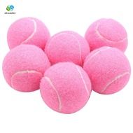 6Pcs Pack Pink Tennis Balls Wear-Resistant Elastic Training Balls 66mm Ladies Beginners Practice Ten