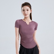 TopSports Quick-Drying Nude Sports Short-Sleeved Fitness T-Shirt Top Yoga Short-Sleeve