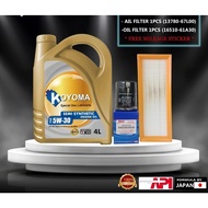 A96# SUZUKI ALTO 1.0 AIR FILTER + OIL FILTER + KOYOMA 5W30 SEMI SYNTHETIC ENGINE OIL