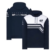 2026 Jaket Uniseks Baru Scuderia AlphaTauri F1 Team Hoodie Warna Biru Tua dan Putih 48CG