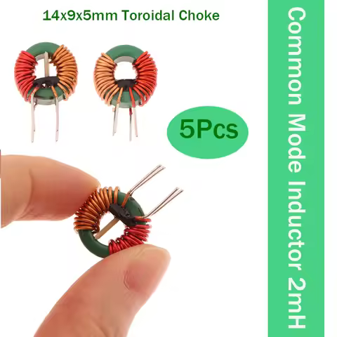 5 Pcs Toroidal Common Mode Inductor 2mH - 14x9x5mm Ferrite Core, 0.7mm Single-Layer Winding,High Cur