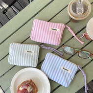 makeup pouch makeup bag ❤43203 Fresh Striped Lipstick Air Cushion Storage Bag Coin Bag Cosmetic Bag 