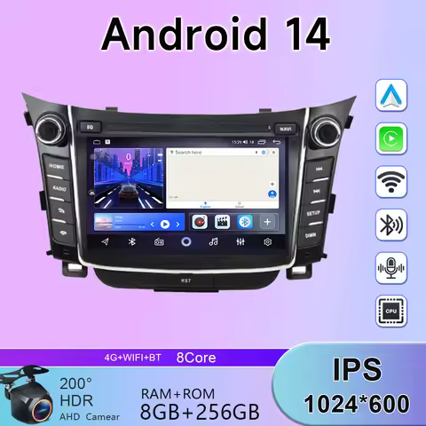 GPS Navigation DVD NO 2DIN For Hyundai I30 Elantra GT 2012 - 2017 4G Head Unit Screen QLED Multimedi