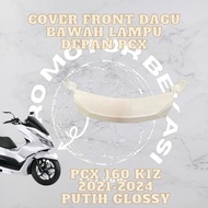 cod - cover dagu lampu depan honda pcx 160 k1z new warna putih glosy merk non original abs
