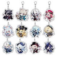 Genshin Impact Sigewinne Arlecchino Charlotte Keychain Anime Game Backpack Pendant Acrylic Accessori