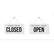 signboard open and closed / papan tanda kedai atau gerai