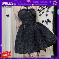 Gothic Lolita Pendant Dress - Vintage Gothic Lace Halter with Full Skirt | Women’s Victorian-Inspire