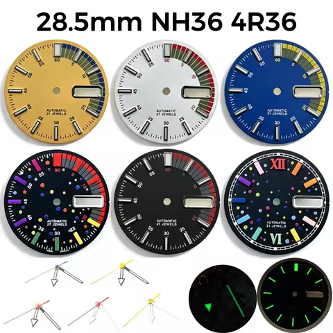 28.5mm Speed Racer Watch Dial Racing Timing Track No logo For Seiko 5 Sports SNK369K1 NH36 4R36 Auto