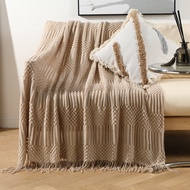 Nordic Sofa Blanket Knitted Blanket Home Throw Blanket With Tassel Comfortable Feel Breathable Skin-friendly Cashmere