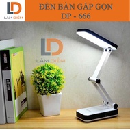 Đèn bàn học gấp gọn pin sạc 800mAh 24 SMD led 2 chế độ siêu sáng DP 666