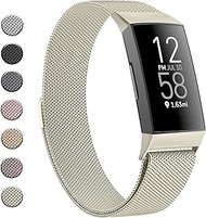 Vancle band for Fitbit Charge 4 Band for Women Men, Stainless Steel Mesh Breathable Wristband with Adjustable Magnet Clasp for Fitbit Charge 4 / Charge 3