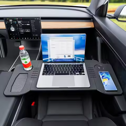 New Desk for Tesla Model 3 / Y / S 2025 Car Steering Wheel Laptop Tray Food Desk Portable Office Tab