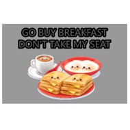 CHOPE CARD - Chope Yr seat at Hawker Centre *Breakfast Series* Christmas Present / Gift Ideas