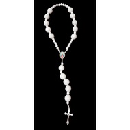 White Beads Crystal Car/Door Knob Rosary(blessed at quiapo church)