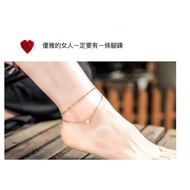 Korean Version 18k Gold Double Layer Love Heart Anklet Anklet for Woman
