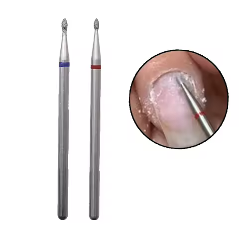 1/2/10Pcs Cuticle Clean Diamond Nail Drill Bit 3/32'', Professional Safety Carbide Diamond Nail Bit 