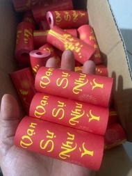 100 ống giấy mỹ thuật đỏ 2 mặt 1 mặt in hoạ tiết( 5cm x2cm x1cm)