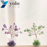 YOLO Crystal Wishing Tree, Handicrafts Mini Tree Vase Crystal Tree, Creative Crystal Natural Crystal Tree Model Home Decor