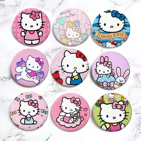 Kawai H-Hello Cat K-Kitty Instagram-style Cartoon Badges, Versatile Decorative Accessories And Gifts