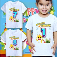 BABY SHARK VERSION 2 BIRTHDAY KIDS graphic PRINTED T-SHIRT 0 to 12 years old SHIRT 2MS