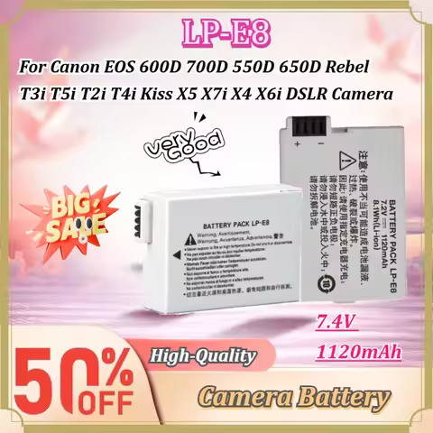 For Canon EOS 600D 700D 550D 650D Rebel T3i T5i T2i T4i Kiss X5 X7i X4 X6i DSLR Camera LP-E8 7.4V 11