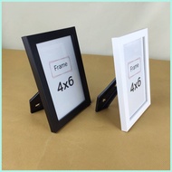 4x6 White Black Frame 0.5 Inch Thick Edge With Mirror + Stand
