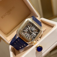 Santos Skeleton Quartz Watch Men's Steel Band Watch 904L