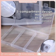 Transparent PP Plastic Storage Box Three-compartment Storage Box Jewelry Storage Box