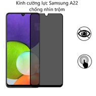 Kính Cường Lực Samsung A22 4G 5G Chống Nhìn Trộm / Chống Vân Tay/ Full Màn Hình/ Không Viền Màu
