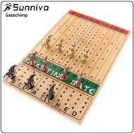 Horse Game Wooden Chessboard Classic Exciting 11 Batches of Metal Model Horses with Card and Dice fo